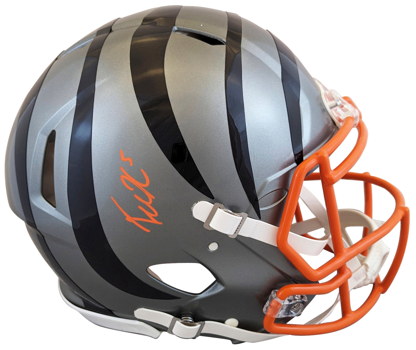 Bengals Tee Higgins Signed Flash Full Size Speed Proline Helmet BAS Witnessed