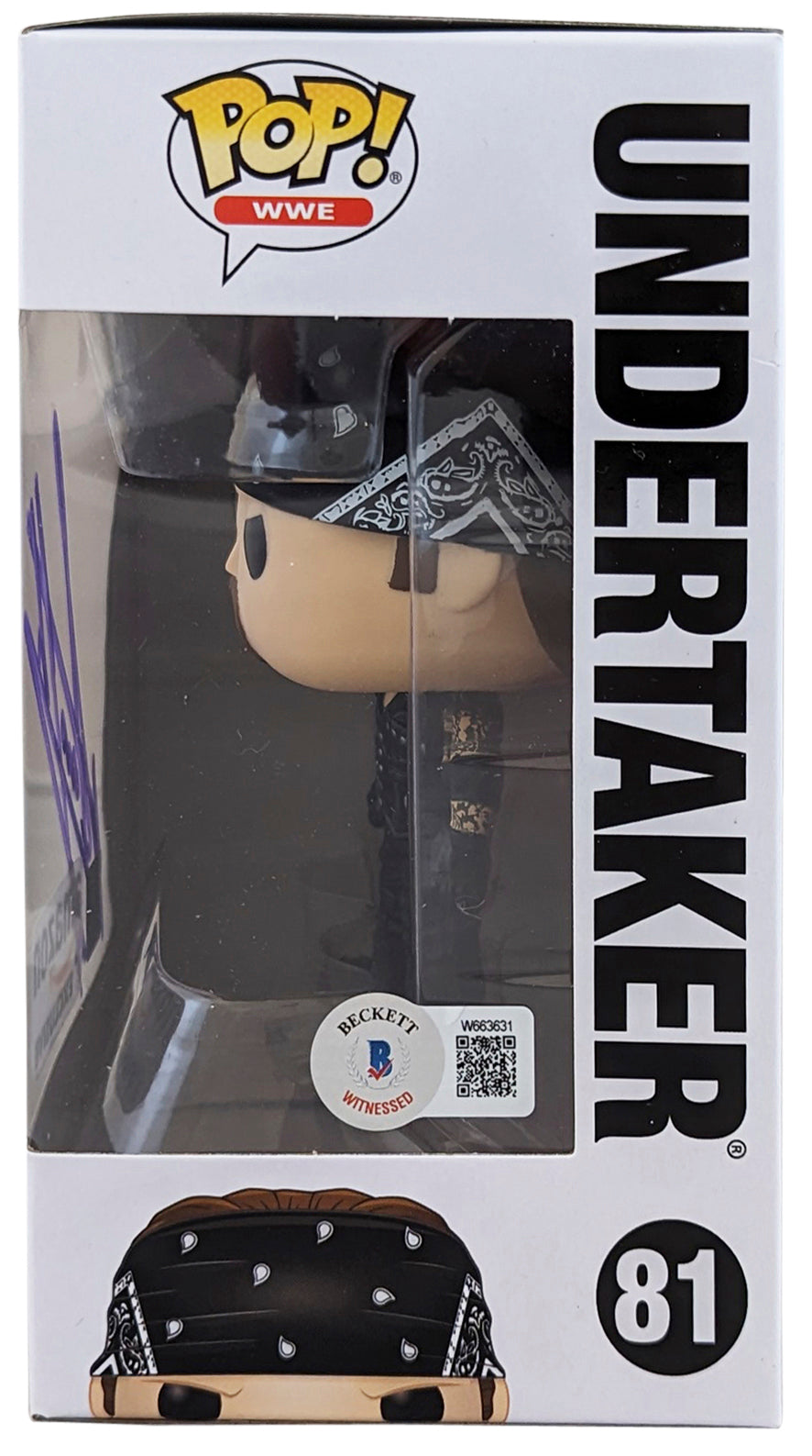 The Undertaker Authentic Signed WWE #81 Funko Pop Vinyl Figure BAS Witnessed