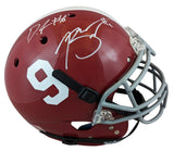 Alabama Bryce Young & DeVonta Smith Signed Schutt F/S Proline Helmet BAS Witness