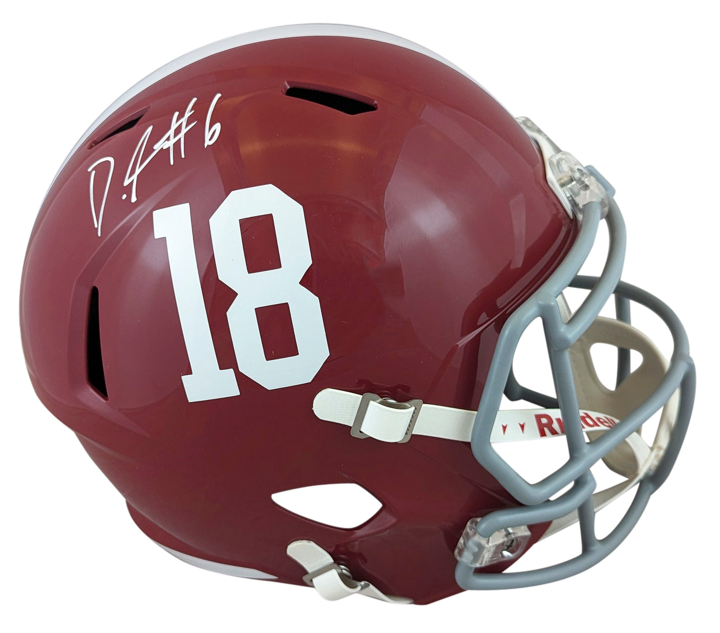 Alabama DeVonta Smith Authentic Signed Full Size Speed Rep Helmet Fanatics