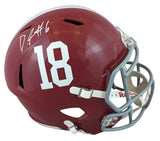 Alabama DeVonta Smith Authentic Signed Full Size Speed Rep Helmet Fanatics