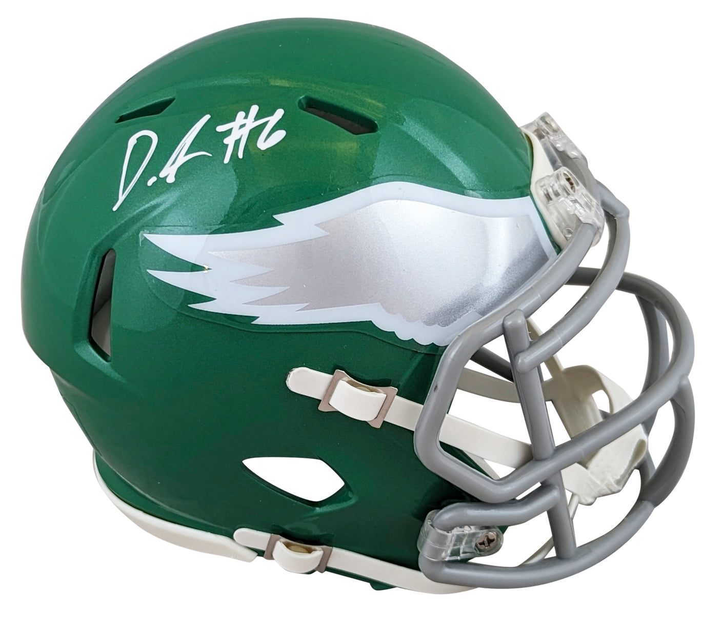 Eagles DeVonta Smith Signed 2023 On Field Alternate Speed Mini Helmet Fanatics