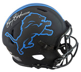Lions Barry Sanders Signed Eclipse F/S Speed Proline Helmet W/ Case BAS Witness