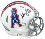 Oilers Warren Moon "HOF 06" Signed 1975-80 TB Speed Mini Helmet BAS Witnessed