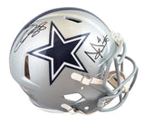 Cowboys CeeDee Lamb & Dak Prescott Signed F/S Speed Proline Helmet W/ Case BAS W