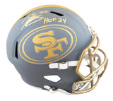 49ers Patrick Willis "HOF 24" Signed Slate F/S Speed Rep Helmet W/ Case BAS Wit