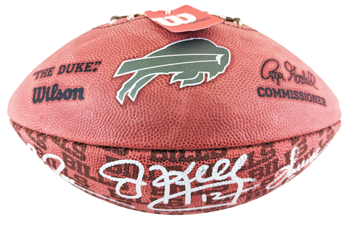 Bills (3) Reed, Kelly & Thomas Signed Wilson "Duke" Showcase Nfl Football BAS W