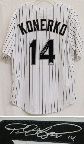 Paul Konerko Signed Autographed White Sox Majestic Pinstripe Replica Jersey - PSA