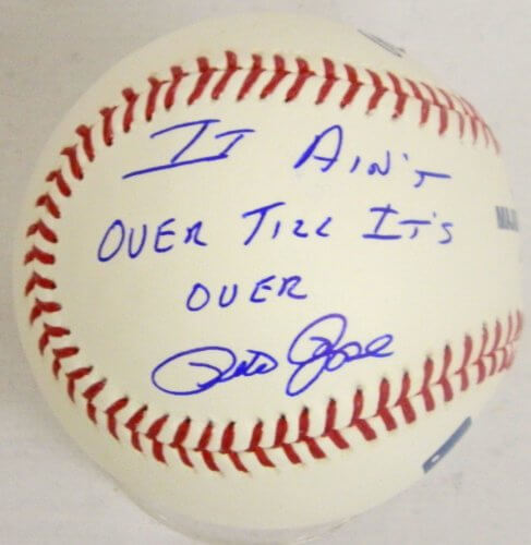 Pete Rose Signed Autographed MLB Baseball w/'It Aint Over Till Its Over' PSA/DNA