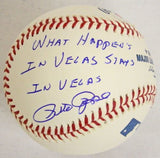 Pete Rose Signed Autographed MLB Baseball w/'What Happens In Vegas Stays In Vegas' PSA/DNA
