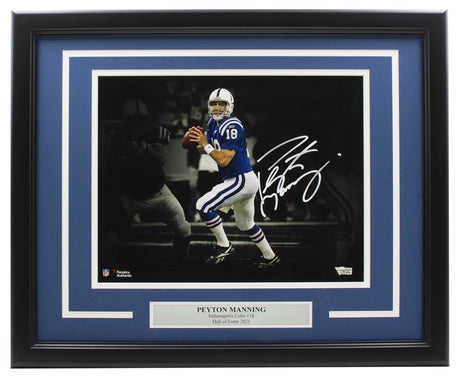 Peyton Manning Signed Framed Indianapolis Colts 11x14 Spotlight Photo Fanatics - Sports Integrity