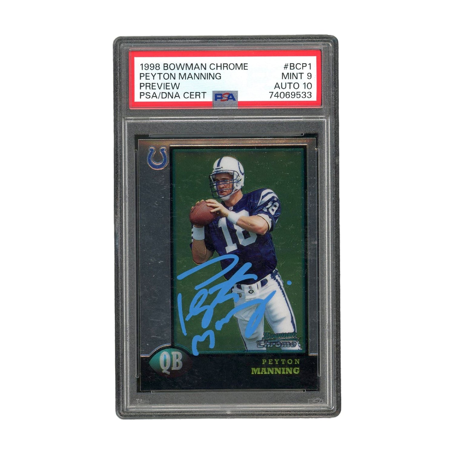 Peyton Manning Signed PSA/DNA Mint 9 Auto 10 RC Colts NFL Authentic 