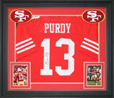 Brock Purdy Authentic Signed Red Pro Style Framed Jersey Autographed BAS Witness