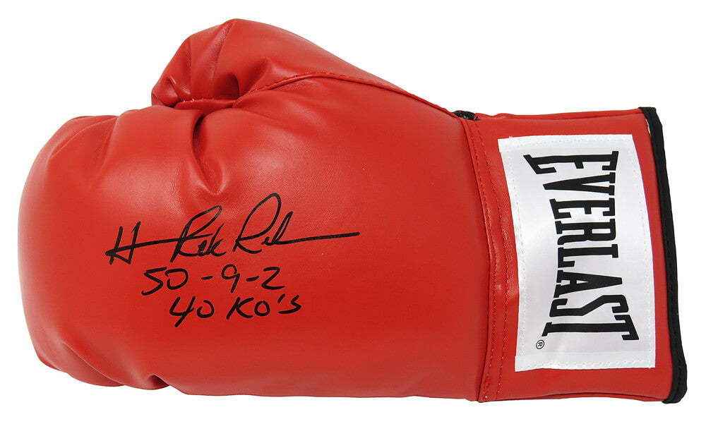 Hasim Rahman Signed Everlast Red Boxing Glove w/50-9-2, 40 KO's