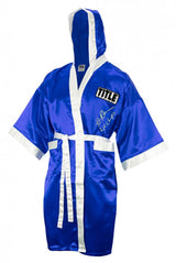 Hasim Rahman Signed Title Blue & White Boxing Robe w/2x Champ