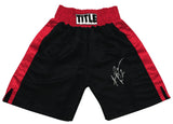 Hasim Rahman Signed Title Black & Red Boxing Trunks w/Rock