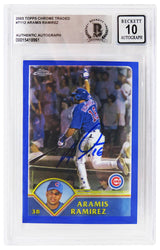 Aramis Ramirez Signed Chicago Cubs 2003 Topps Traded Chrome Baseball Card #T112 - (Beckett - Auto Grade 10)