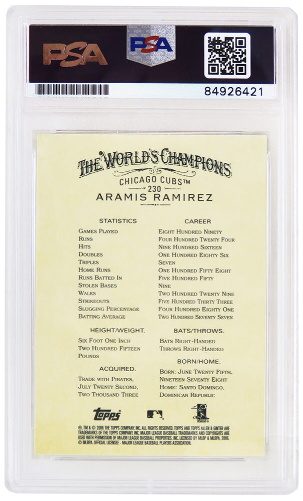 Aramis Ramirez Signed Chicago Cubs 2006 Allen & Ginter Baseball Card #230 - (PSA Encapsulated)