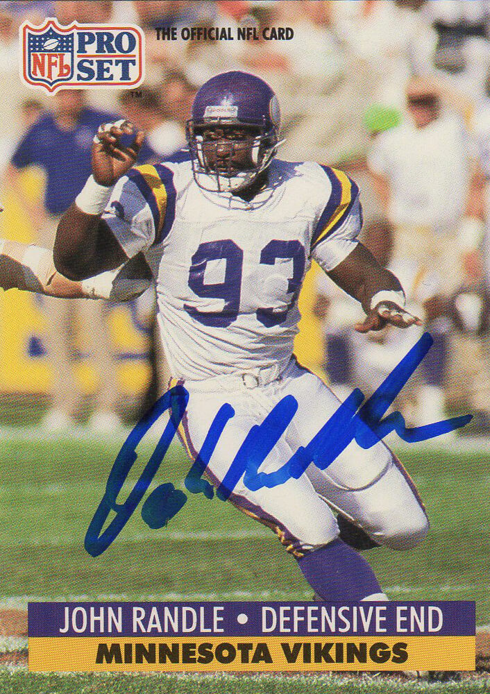 John Randle Signed Minnesota Vikings 1991 Pro Set Rookie Card #835