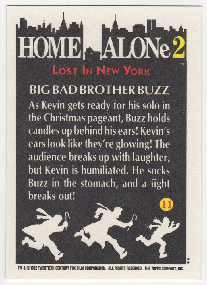 Devin Ratray Signed 1992 Topps Home Alone 2 'Big Bad Brother Buzz' Movie Trading Card #11