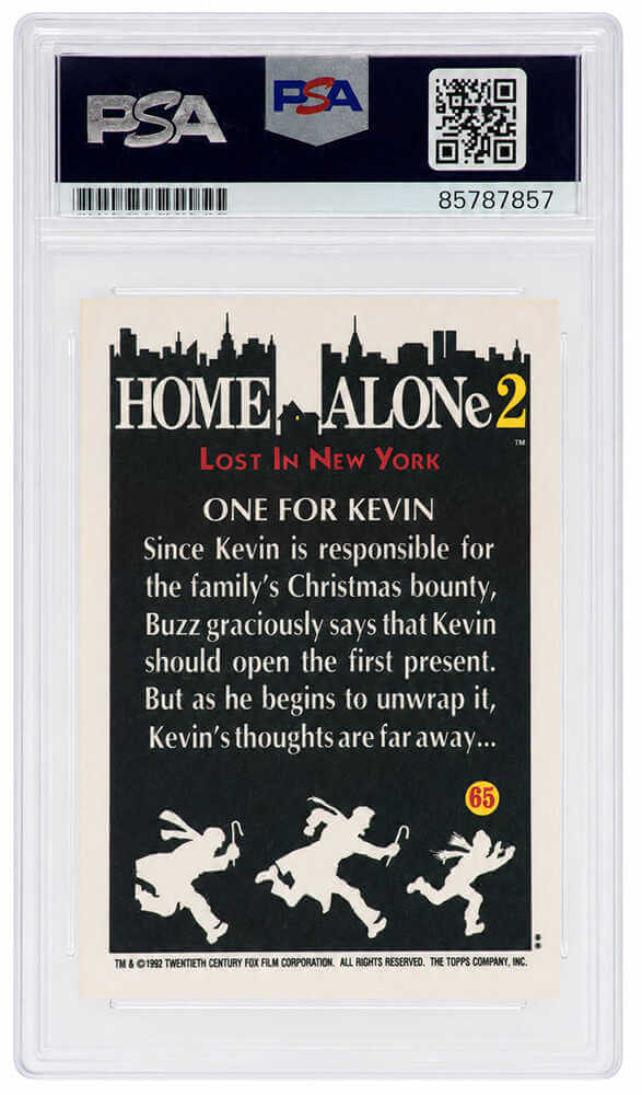 Devin Ratray Signed 1992 Topps Home Alone 2 'One For Kevin' Movie Trading Card #65 - (PSA Encapsulated)