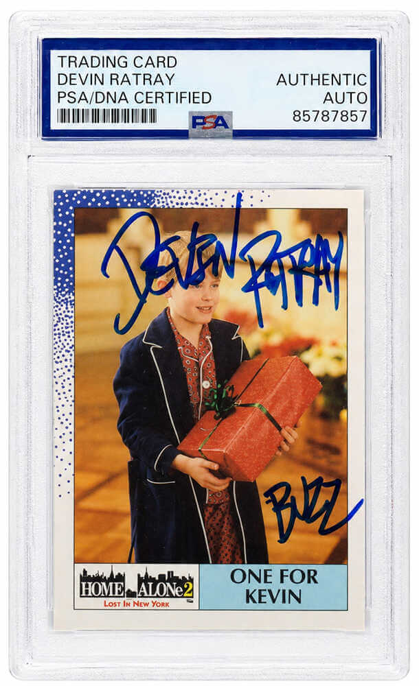Devin Ratray Signed 1992 Topps Home Alone 2 'One For Kevin' Movie Trading Card #65 - (PSA Encapsulated)