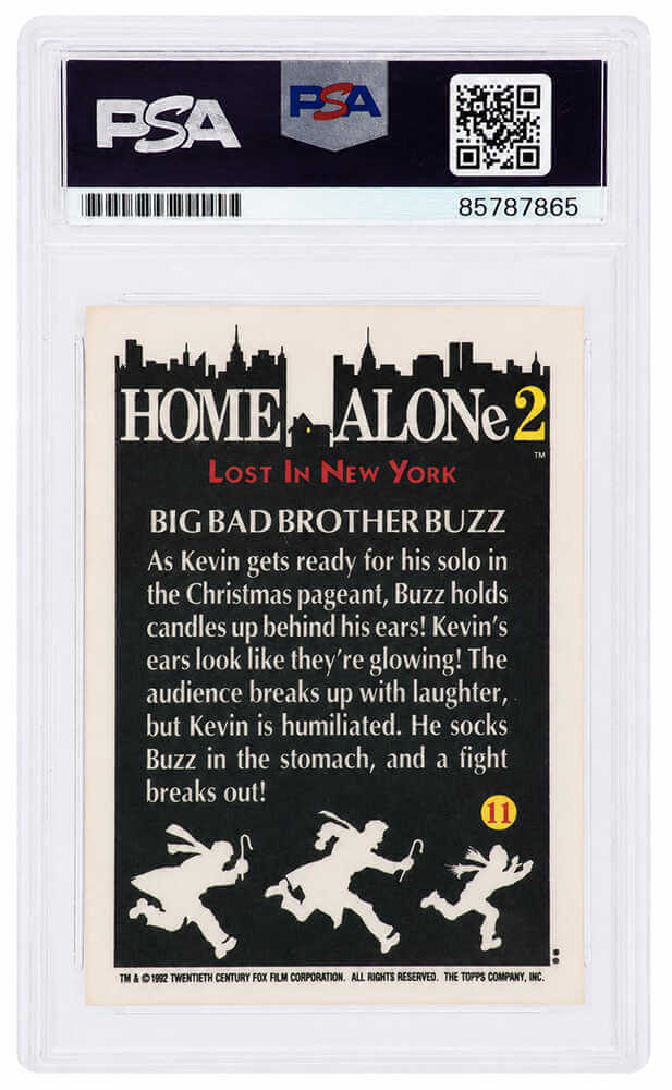 Devin Ratray Signed 1992 Topps Home Alone 2 'Big Bad Brother Buzz' Movie Trading Card #11 - (PSA Encapsulated)