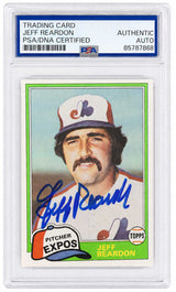 Jeff Reardon Signed Montreal Expos 1981 Topps Traded Baseball Trading Card #819 - (PSA Encapsulated)