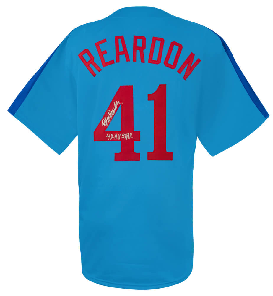 Jeff Reardon Signed Blue Throwback Custom Baseball Jersey w/4x All Star