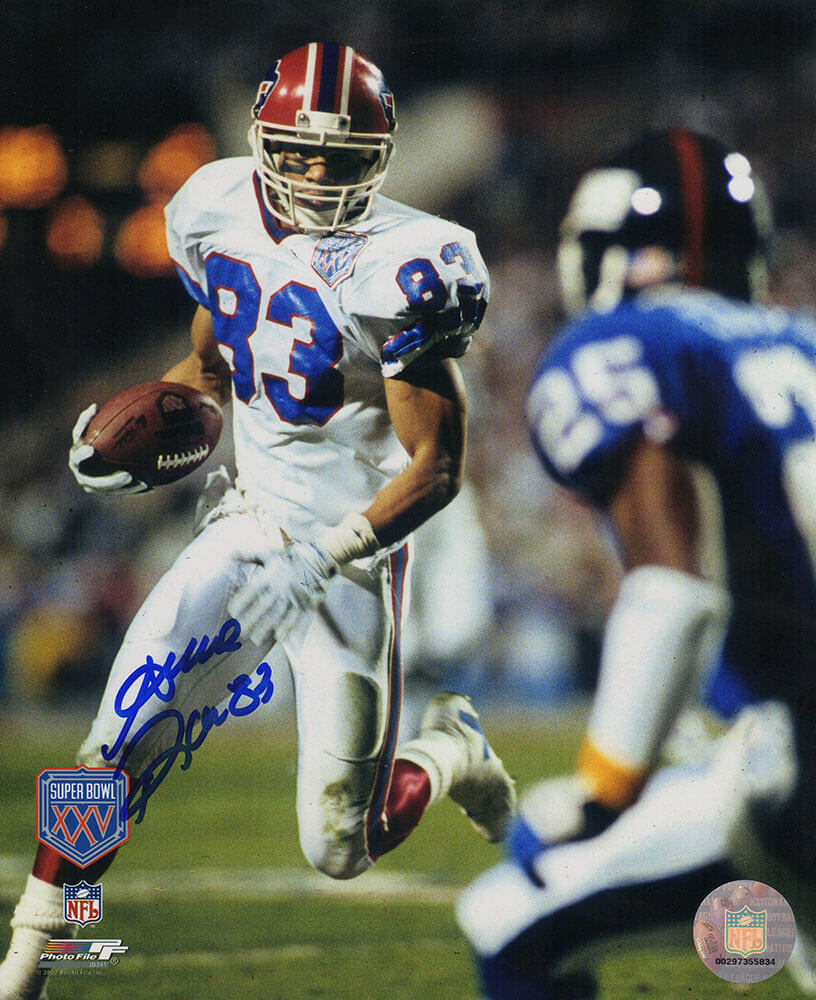 Andre Reed Signed Buffalo Bills Super Bowl XXV Action 8x10 Photo