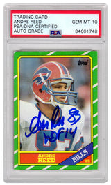 Andre Reed Signed Buffalo Bills 1986 Topps Rookie Card #388 w/HOF'14 - (PSA/DNA / Auto Grade 10)