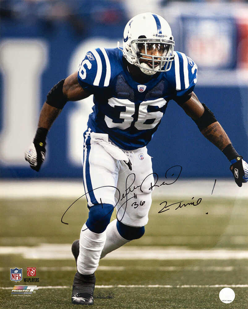 Dexter Reid Signed Indianapolis Colts Super Bowl XLI Action 16x20 Photo