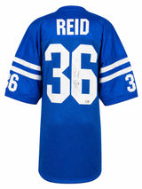 Dexter Reid Signed Blue Custom Football Jersey w/2 Time