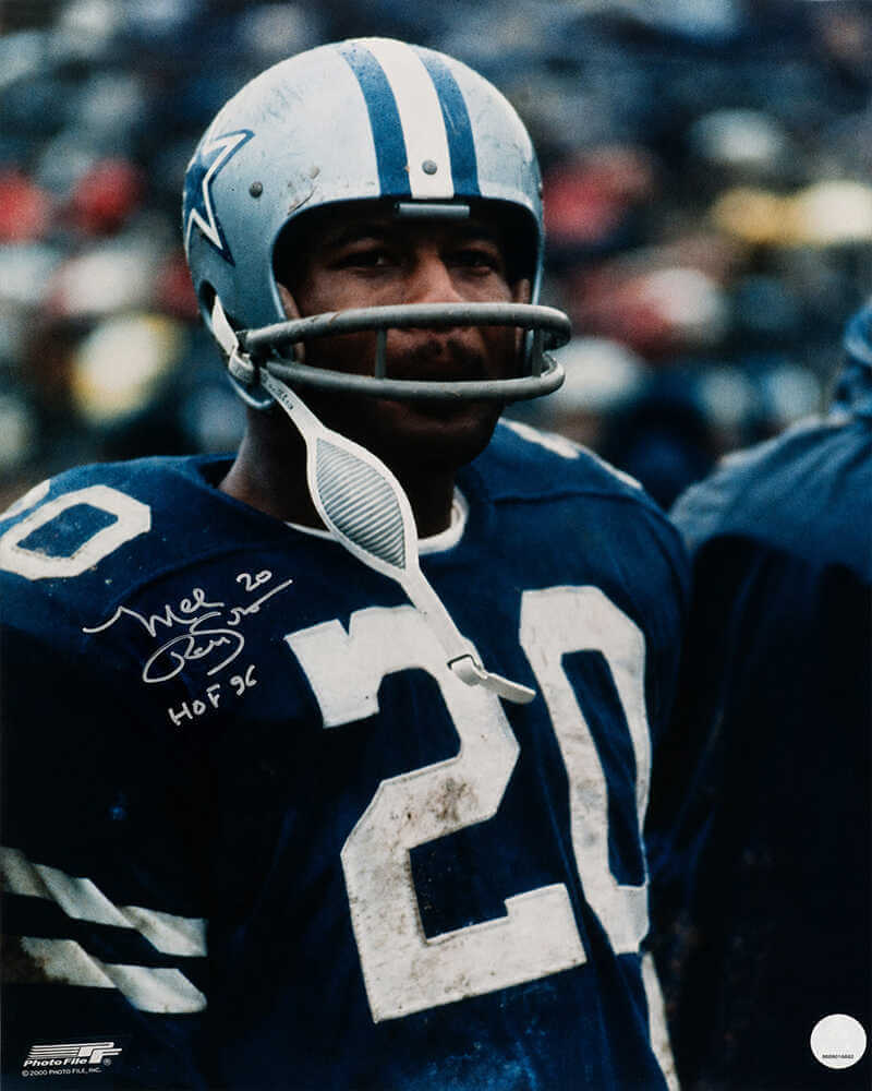 Mel Renfro Signed Dallas Cowboys Blue Jersey Close Up 8x10 Photo w/HOF'96