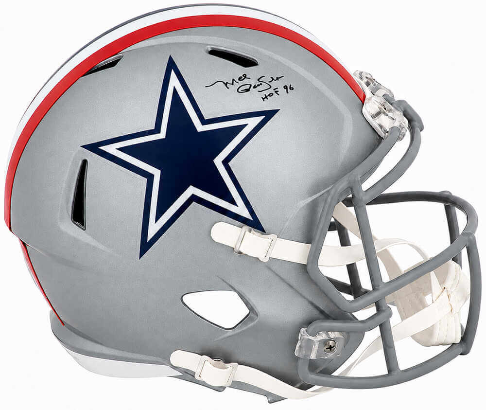 Mel Renfro Signed Dallas Cowboys Throwback (1976 Style) Riddell Full Size Speed Replica Helmet w/HOF'96