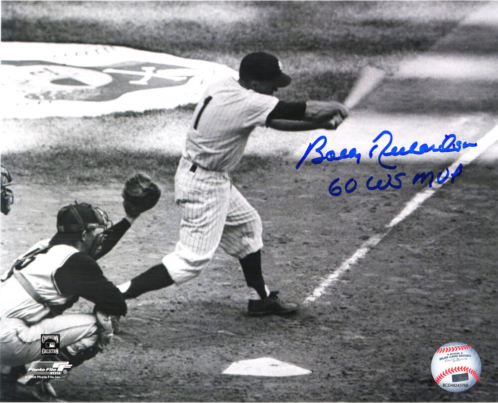 Bobby Richardson Signed New York Yankees Batting B&W 8x10 Photo w/60 WS MVP