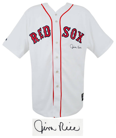 Jim Rice Signed Boston Red Sox Majestic White Baseball Jersey - (Fanatics)