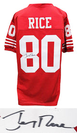 Jerry Rice Signed Red Throwback Custom Football Jersey