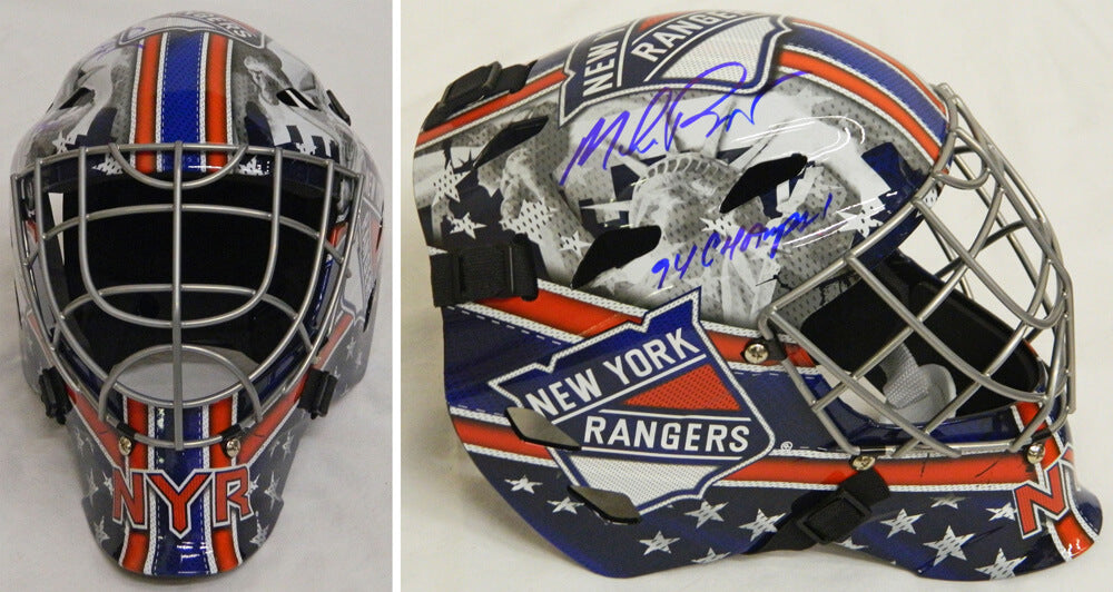 Mike Richter Signed New York Rangers Replica Hockey Goalie Mask w/94 Cup Champs