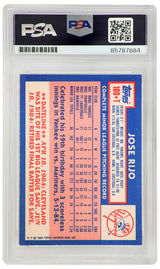 Jose Rijo Signed New York Yankees 1984 Topps Traded Rookie Baseball Trading Card #100T - (PSA Encapsulated)