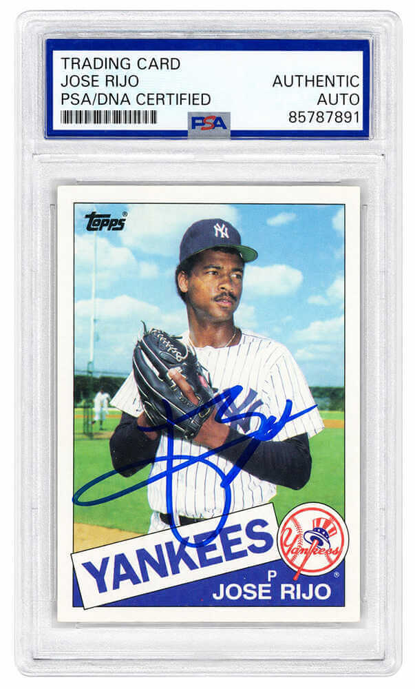 Jose Rijo Signed New York Yankees 1985 Topps Rookie Baseball Trading Card #238 - (PSA Encapsulated)