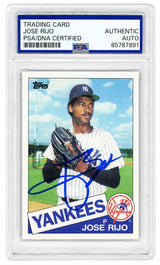 Jose Rijo Signed New York Yankees 1985 Topps Rookie Baseball Trading Card #238 - (PSA Encapsulated)
