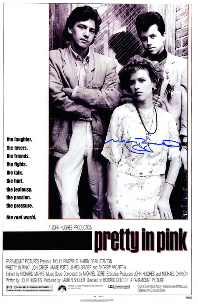 Molly Ringwald Signed Pretty In Pink 11x17 Movie Poster