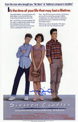Molly Ringwald Signed Sixteen Candles 11x17 Movie Poster (In Blue)
