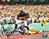 Andre Rison Signed Atlanta Falcons TD Endzone Catch 8x10 Photo w/Bad Moon (Black Ink)