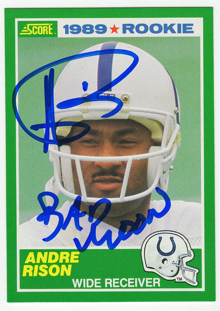 Andre Rison Signed Indianapolis Colts 1989 Score Rookie Card #272 w/Bad Moon