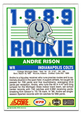 Andre Rison Signed Indianapolis Colts 1989 Score Rookie Card #272 w/Bad Moon