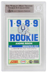 Andre Rison Signed Indianapolis Colts 1989 Score Rookie Card #272 w/Bad Moon (Beckett Encapsulated)