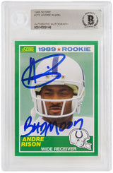 Andre Rison Signed Indianapolis Colts 1989 Score Rookie Card #272 w/Bad Moon (Beckett Encapsulated)