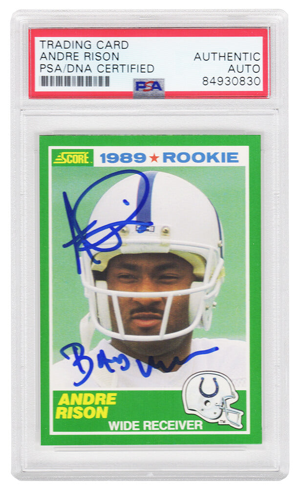 Andre Rison Signed Indianapolis Colts 1989 Score Rookie Card #272 w/Bad Moon - (PSA Encapsulated)